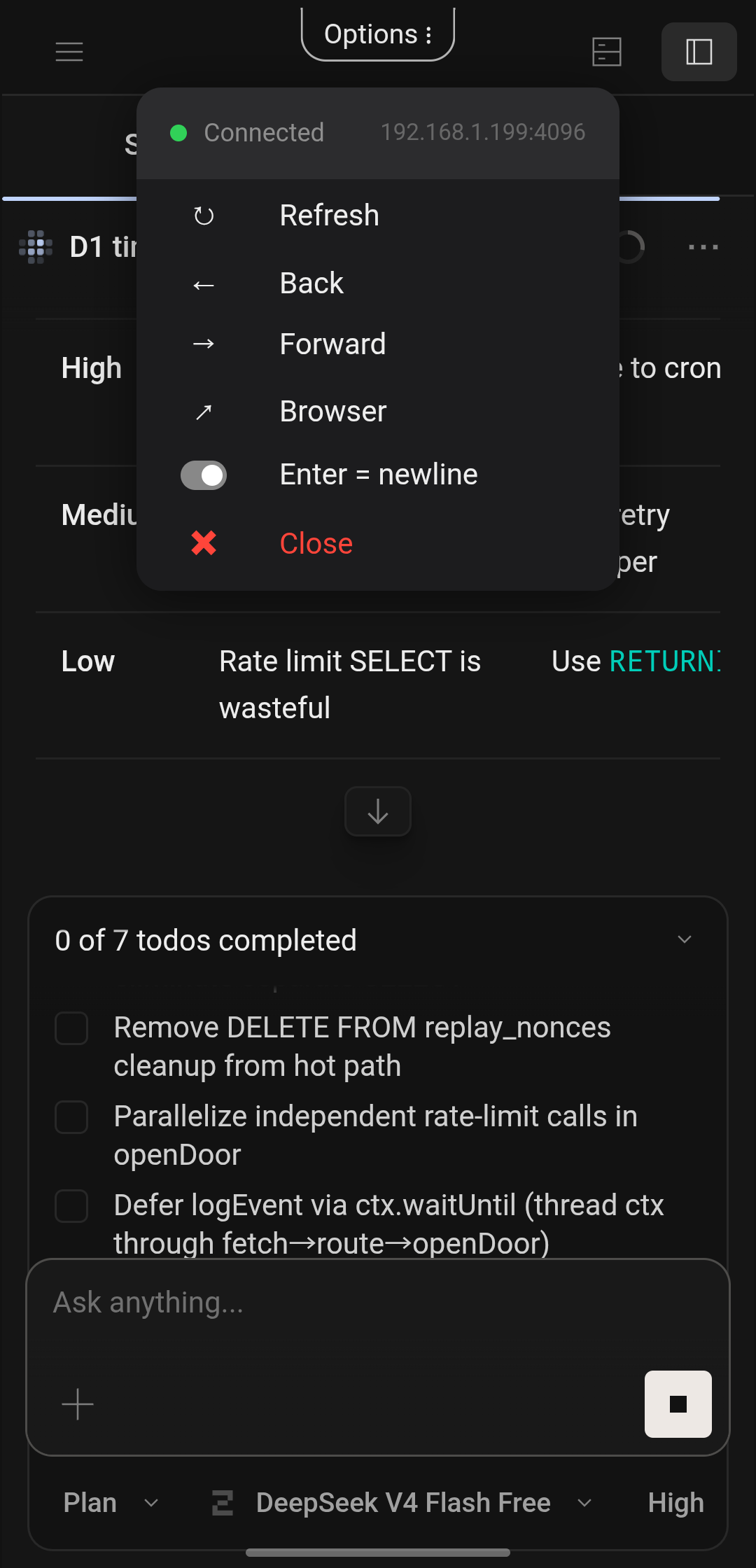 Pull menu